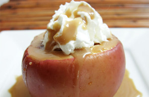Baked Apple with Caramel Sauce