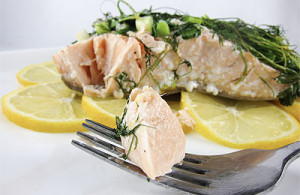 salmon with green herbs