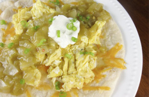 green chili enchiladas with eggs
