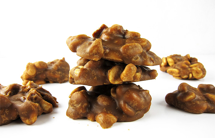 Bacon Peanut Clusters from www.EatLaughPurr.com #ChristmasCandy #Candy #Bacon 