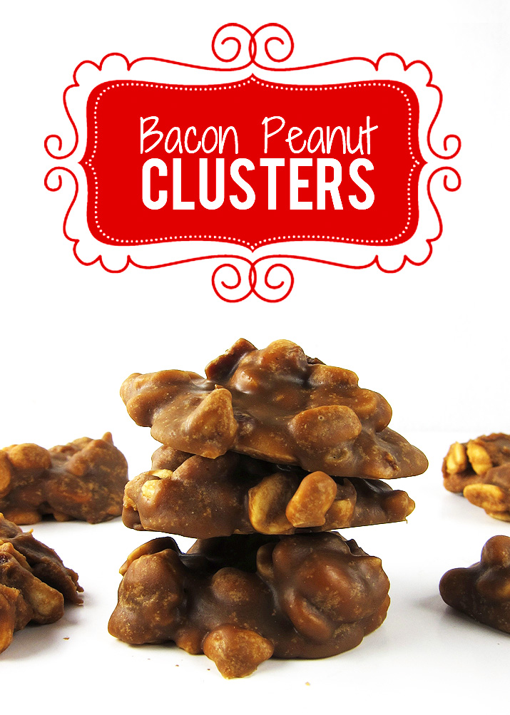 Bacon Peanut Clusters | www.EatLaughPurr.com #ChristmasCandy #Chocolate #Bacon #Peanuts