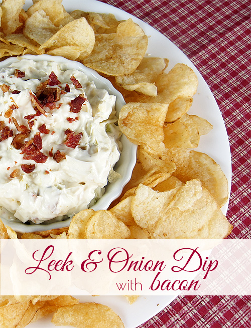 Caramelized Leek and Onion Dip with Bacon #dip #leeks #onions #appetizer