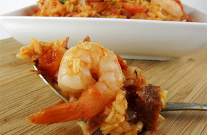 jambalaya with ham and shrimp