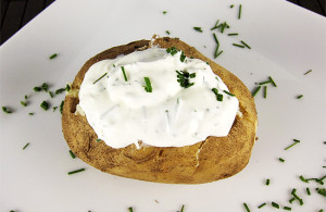 baked potatoes with chives