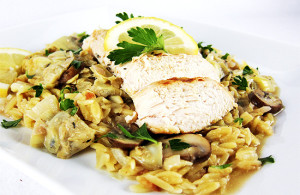 Chicken with lemon artichoke sauce