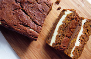 Pumpkin Bread with Cream Cheese Layer