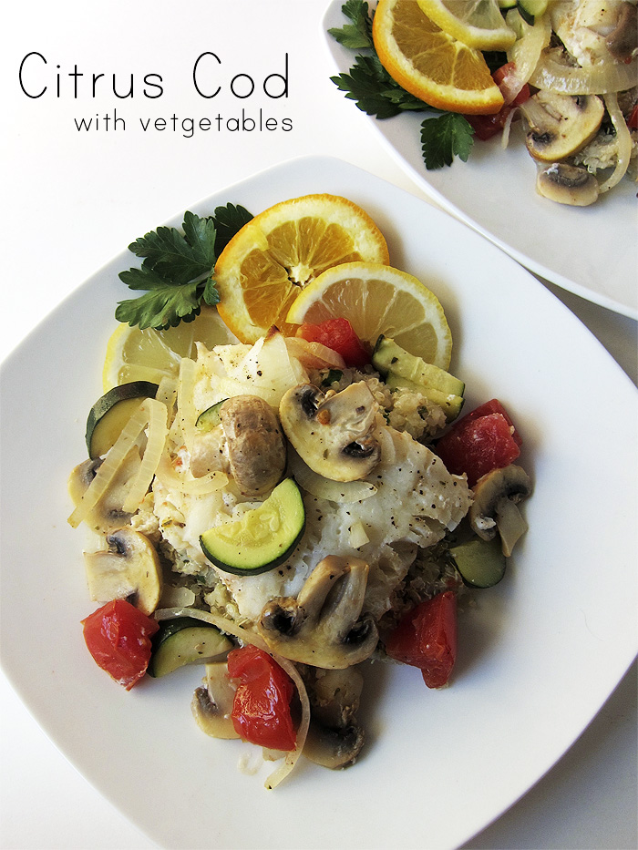 Citrus Cod with Vegetables | www.EatLaughPurr.com