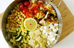 Quinoa with Summer Veggies and Chicken | www.EatLaughPurr.com