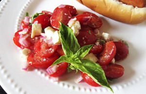 Tomato Feta Salad | www.EatLaughPurr.com