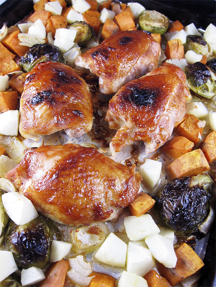 hard cider barbecue chicken with sweet potato medley