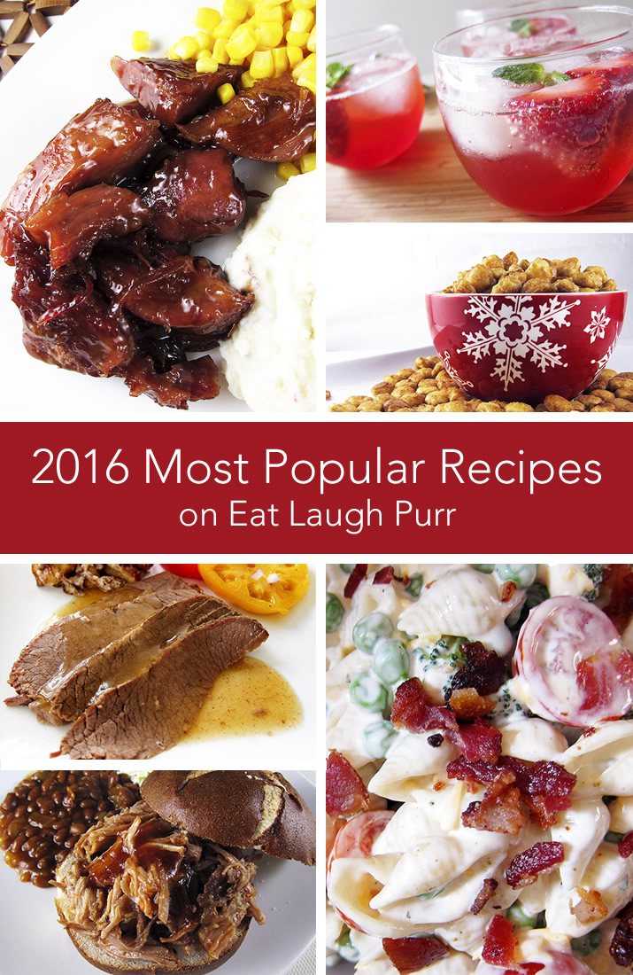 The Top 10 Recipes from 2016, including strawberry cheesecake poke cake, ranch bacon pasta salad, beef brisket, best grilled hamburger and much, much more!