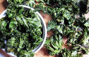 Spicy Parmesan Kale Chips